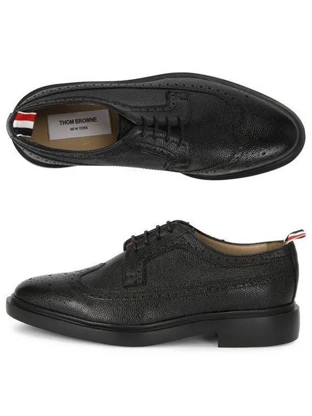 Men's Classic Long Wing Brogue Lace Up Brogue Shoes Black - THOM BROWNE - BALAAN 2