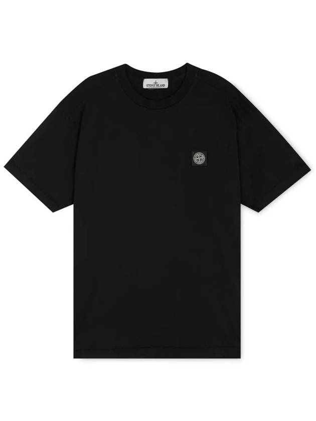 Logo Patch Short Sleeve T-Shirt Black - STONE ISLAND - BALAAN 4