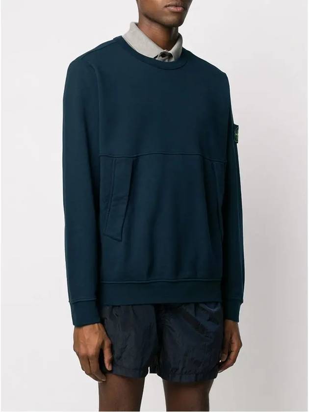 Wappen Pocket Sweatshirt Dark Blue - STONE ISLAND - BALAAN 5