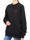 Small Heart Logo Sweatshirt Black - AMI - BALAAN 6