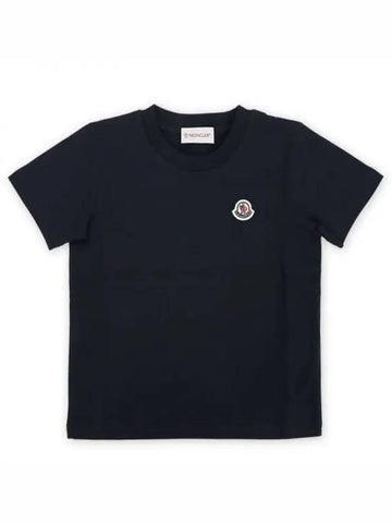 Kids Wappen Patch Round Neck Short Sleeve Navy 8C00027 83907 742 271336 1053780 - MONCLER - BALAAN 1