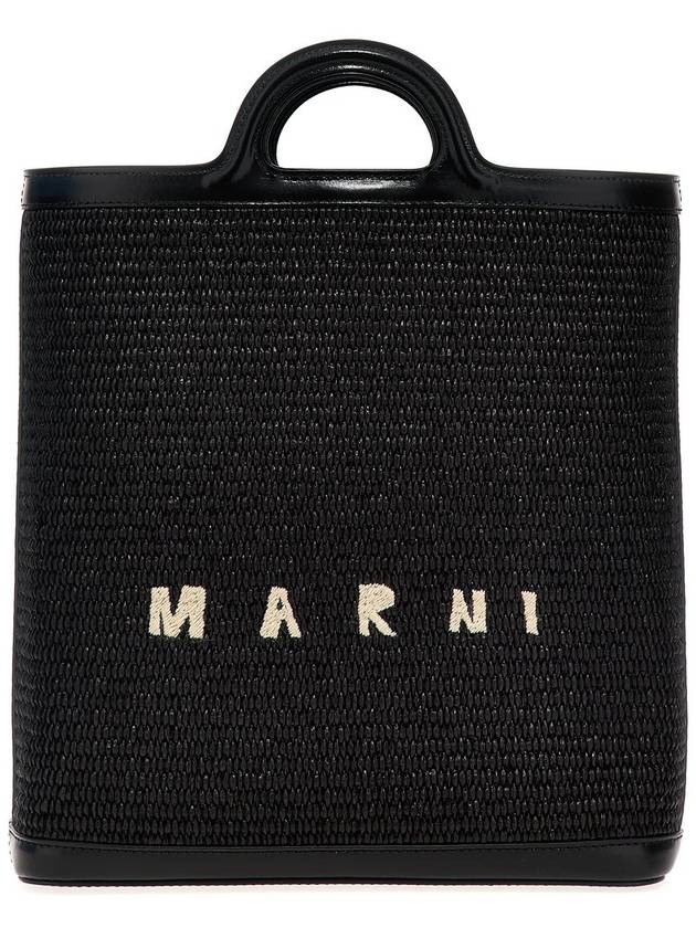 Tropicalia Embroidered Logo Shopper Tote Bag Black - MARNI - BALAAN 2