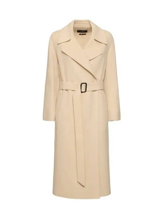 MANU Belted Wool Coat Beige 2425016041 064 - MAX MARA - BALAAN 2