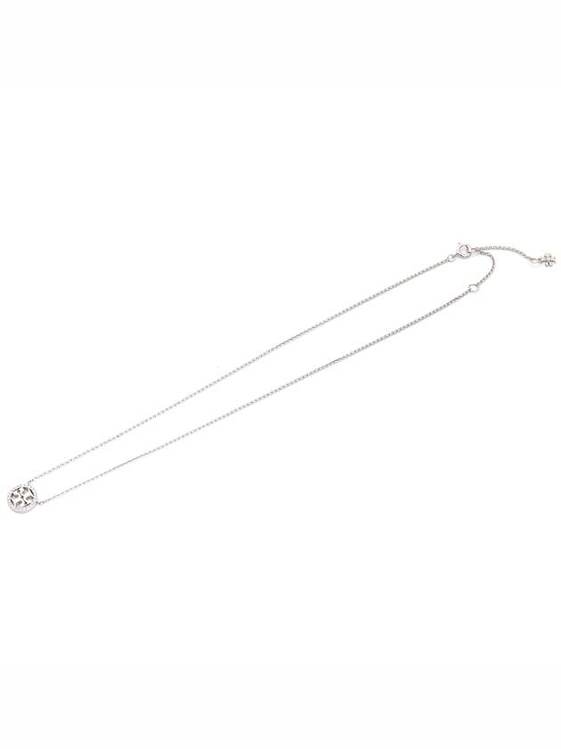 Miller Pave Logo Delicate Necklace Silver - TORY BURCH - BALAAN 5