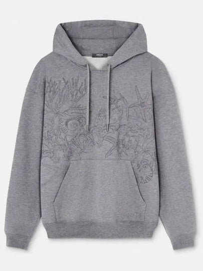 Barocco Ocean Hoodie Grey - VERSACE - BALAAN 2