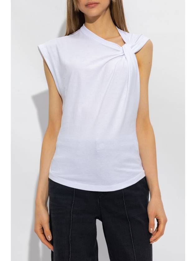 Short Sleeve T-Shirt TS0175FAA1N41I WHITE - ISABEL MARANT - BALAAN 4