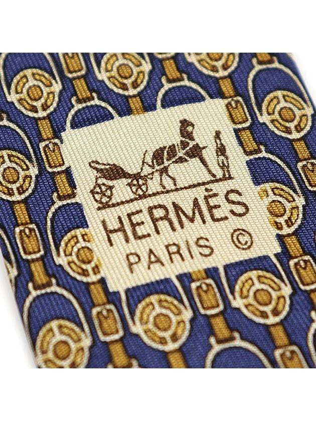 956 IA 100 silk navy pattern tie - HERMES - BALAAN 7