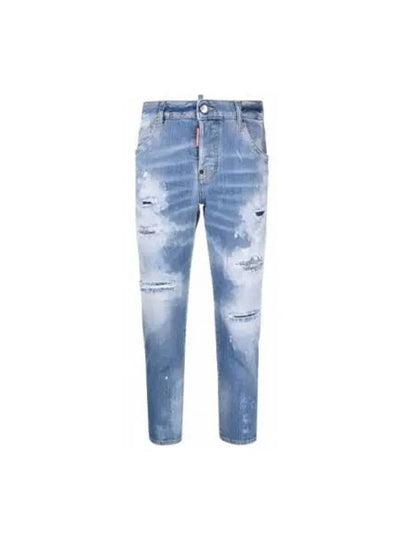 Distressed Detail Crop Jeans Blue - DSQUARED2 - BALAAN 2