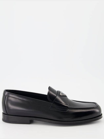 Brushed Leather Loafers Black - PRADA - BALAAN 2