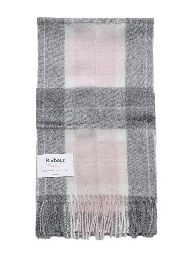 Tartan Check Fringe Scarf Pink - BARBOUR - BALAAN 1