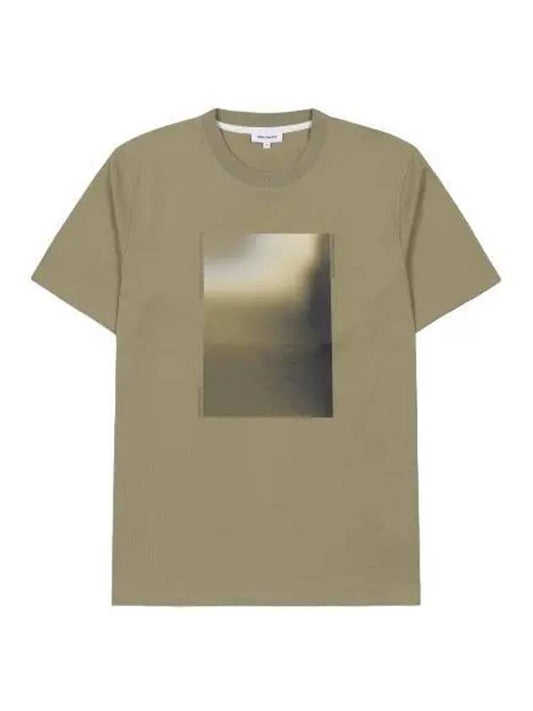 Johannes Blur Print Short Sleeve T Shirt Utility Khaki Tee - NORSE PROJECTS - BALAAN 1