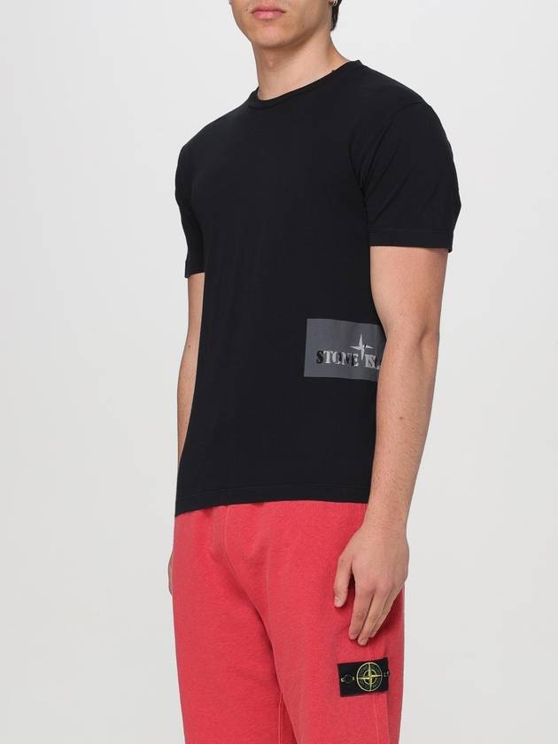 T-shirt Stone Island in cotone con logo - STONE ISLAND - BALAAN 4