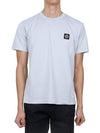 Logo Patch Short Sleeves T-Shirt Sky Blue - STONE ISLAND - BALAAN 3