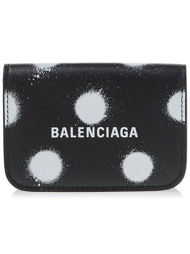 Spray Polka Dot Half Wallet Black - BALENCIAGA - BALAAN 2