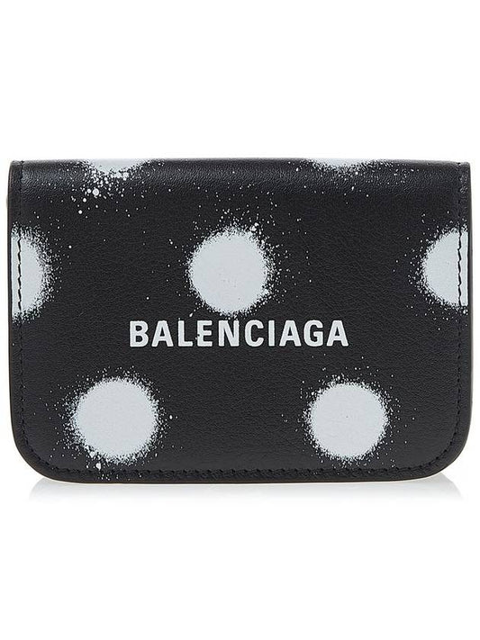 Spray Polka Dot Half Wallet Black - BALENCIAGA - 2