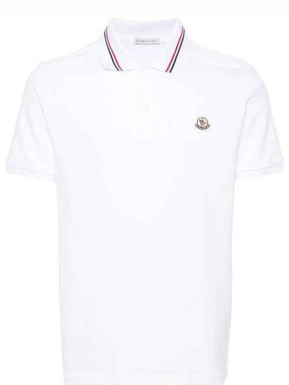 Logo Patch Polo Shirt White - MONCLER - BALAAN 2