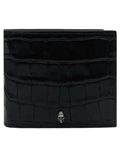 Croc Half Wallet Black - ALEXANDER MCQUEEN - BALAAN 2