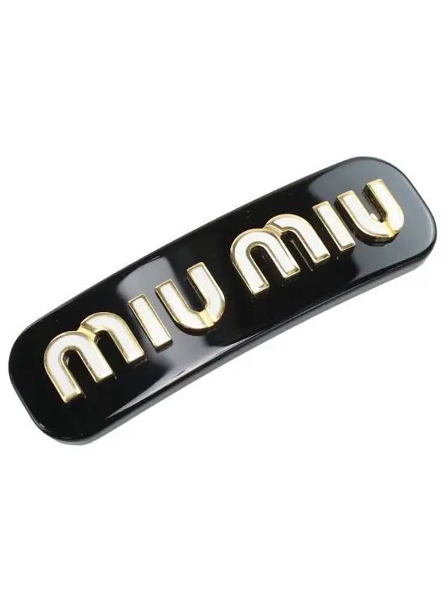 Plexiglas Metal Logo Hair Clip Black - MIU MIU - BALAAN 2