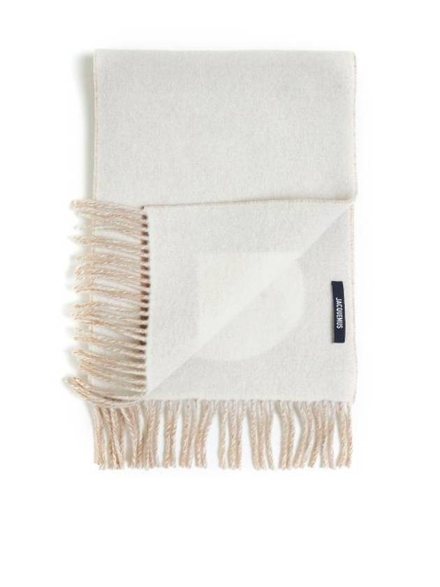 Logo Detail Fringe Muffler Beige - JACQUEMUS - BALAAN 3