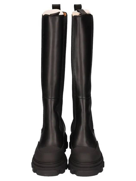 knee high Chelsea boots black - GANNI - BALAAN.