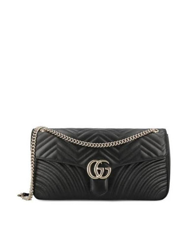 GG Marmont Leather Shoulder Bag Black - GUCCI - BALAAN 1