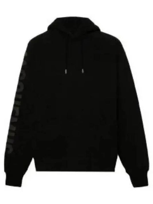 Le Typo Classic Fit Cotton Hoodie Black - JACQUEMUS - BALAAN 2