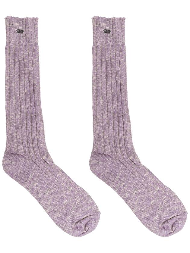 Ganni Socks With Lurex Thread, Women's, Purple - GANNI - BALAAN 4