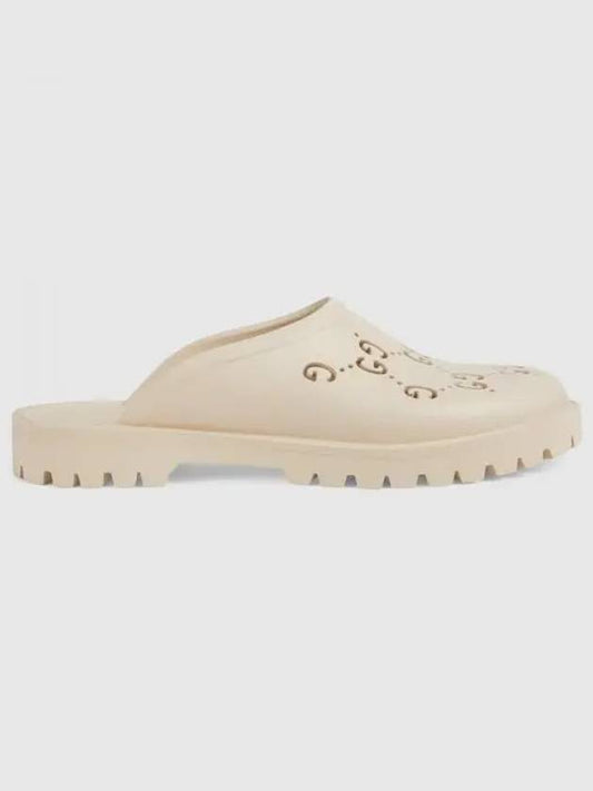 GG Rubber Slip-On Sandals White - GUCCI - BALAAN 2