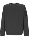 Brushed Organic Cotton Fleece Sweatshirt Grey - STONE ISLAND - BALAAN 1