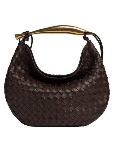 Medium Intrecciato Sardin Top Handle Tote Bag Dark Brown - BOTTEGA VENETA - BALAAN 1