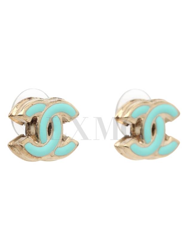 Earrings Tiffany Blue CC Logo Gold - CHANEL - BALAAN 3