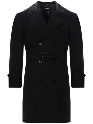 Belted Trench Coat Black - DOLCE&GABBANA - BALAAN 1