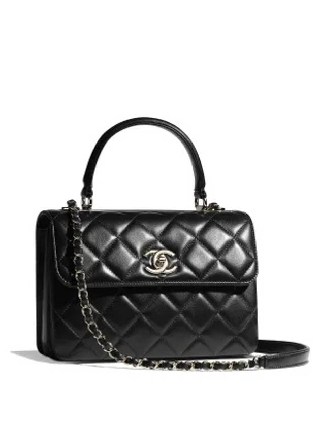 Gold Plated CC Top Handle Flap Small Tote Bag Black - CHANEL - BALAAN 3