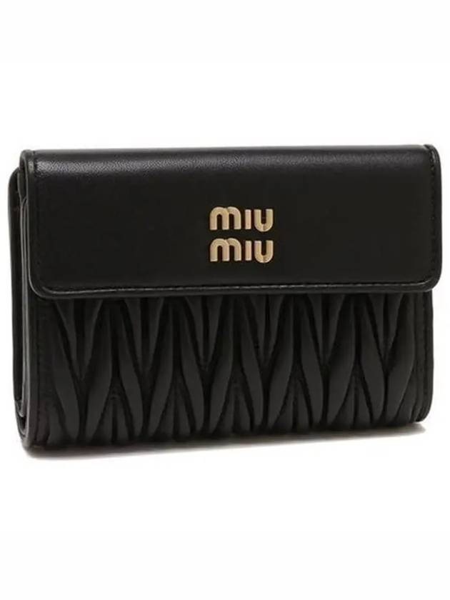 Materasse Nappa Leather Half Wallet Black - MIU MIU - BALAAN 3