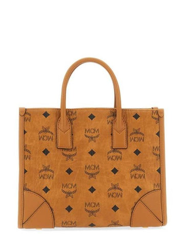 Munchen Visetos Tote Bag Brown - MCM - BALAAN 1