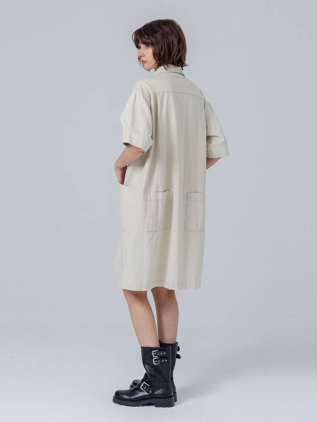 Twill Cotton Midi Dress Beige - PAGE STUDIO - BALAAN 4