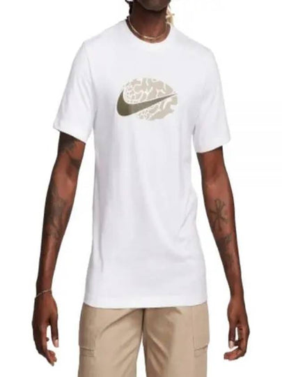 Men's Sportswear 12MO Swoosh Short Sleeves T-Shirt White - NIKE - BALAAN 2