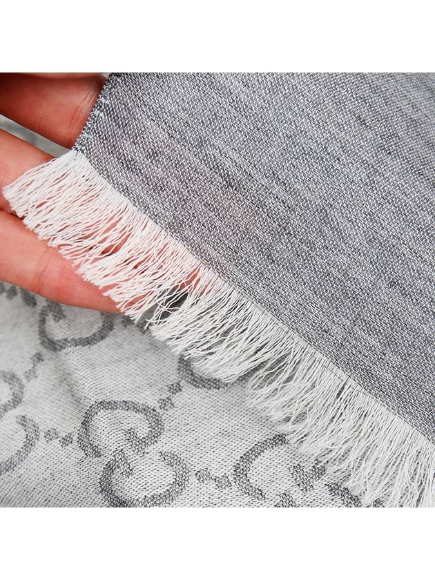 GG Jacquard Wool Silk Muffler Grey - GUCCI - BALAAN 8