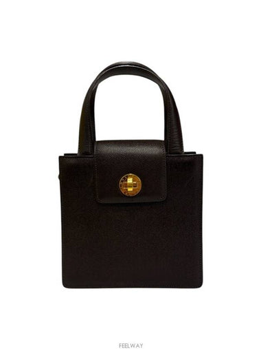 Clover Flap lock tote bag dark black - BVLGARI - BALAAN 1