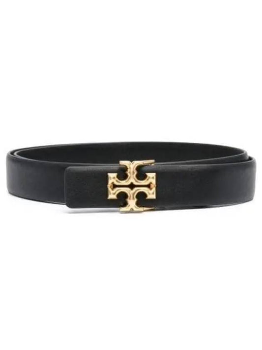 Logo Decorated Buckle Leather Belt Black - TORY BURCH - BALAAN 2