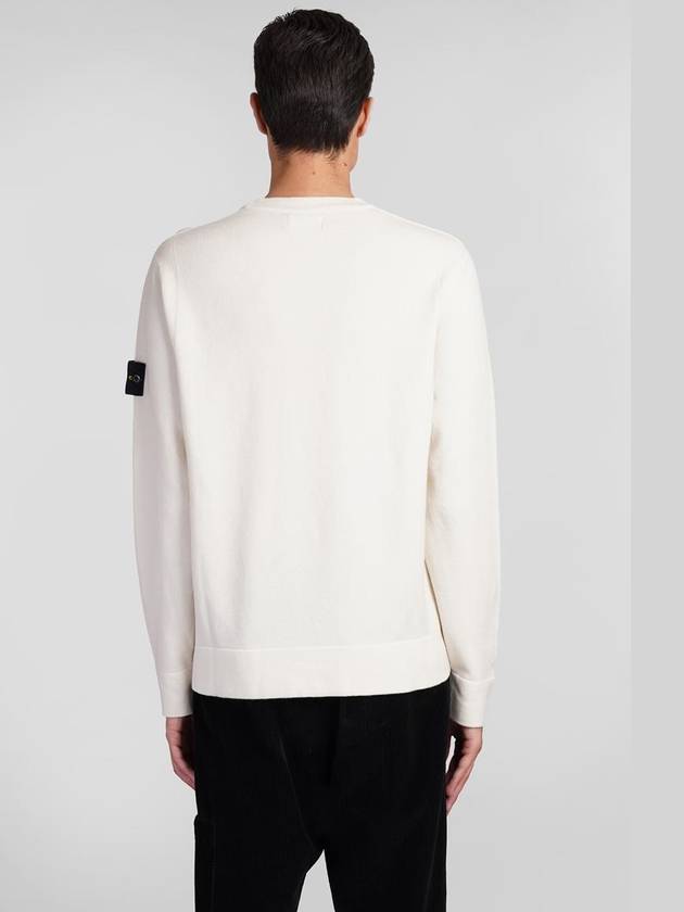 Compass Badge Crewneck Virgin Wool Knit Top Plaster - STONE ISLAND - BALAAN 4