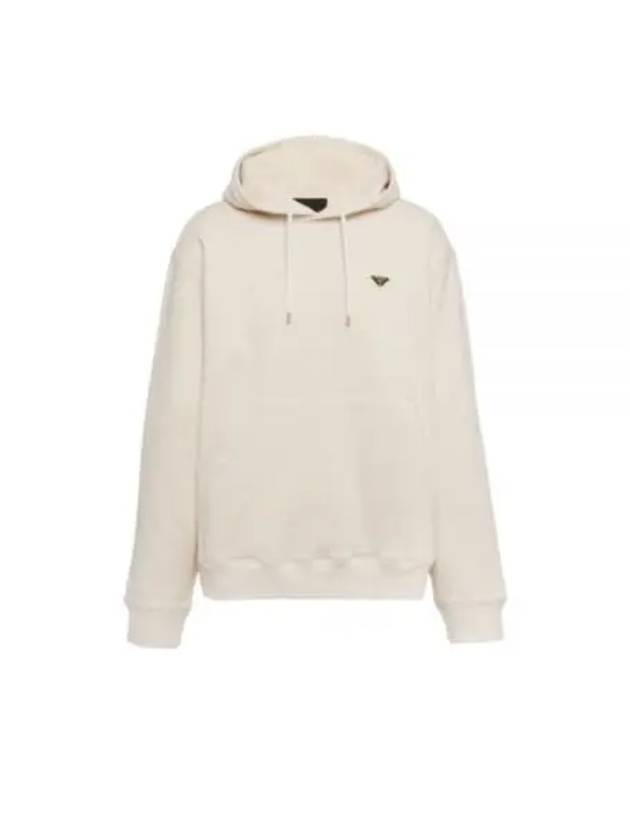 Prada Cotton Fleece Hoodie Natural - PRADA - BALAAN 2