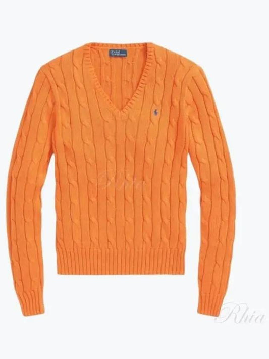 Women's Embroidered Logo Knit Top Orange - POLO RALPH LAUREN - BALAAN 2