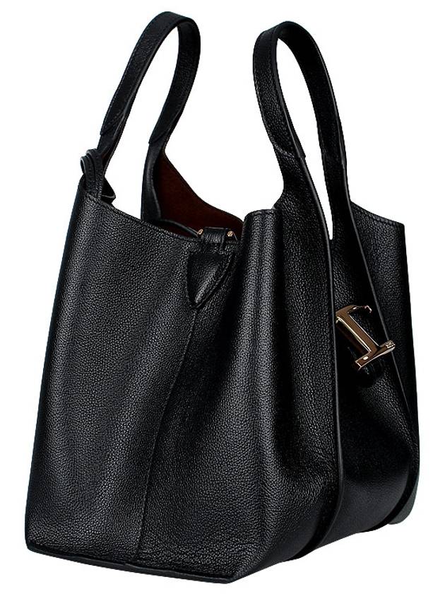 T Timeless Leather Shopping Mini Tote Bag Black - TOD'S - BALAAN 5