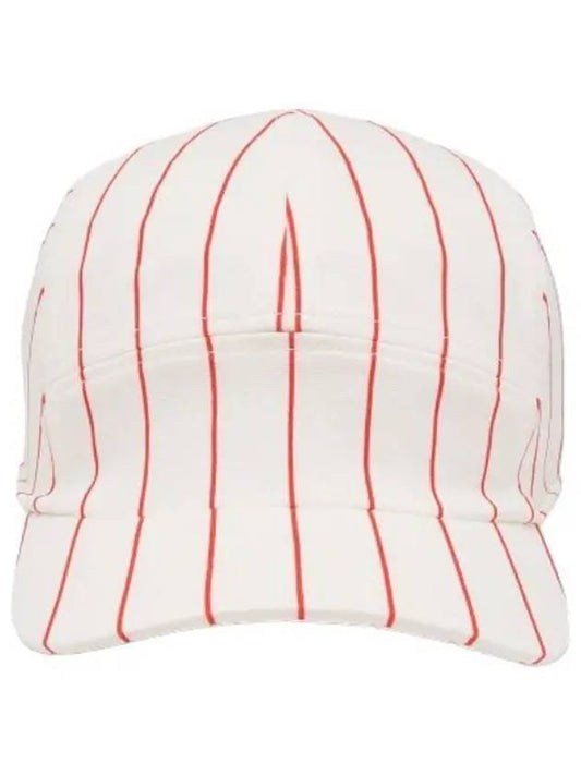 Panel Ball Cap Off White Red Stripe Hat - SUNNEI - BALAAN 1