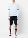 Cotton Milano Stitch Stripe Armband Crewneck Knit Top Light Blue - THOM BROWNE - BALAAN 4