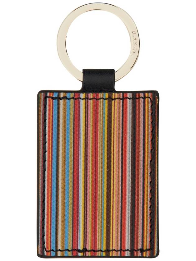 Striped Leather Key Holder Black - PAUL SMITH - BALAAN 3