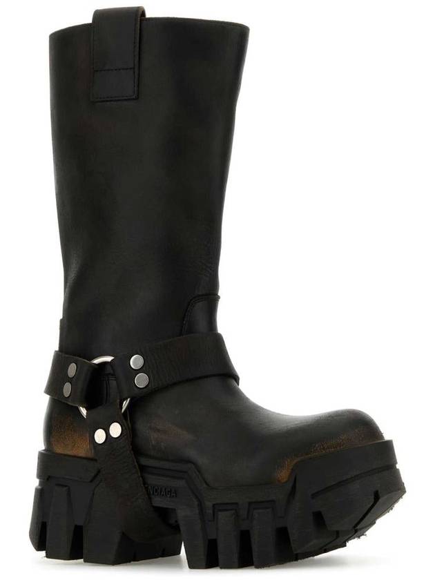 Bulldozer Harness Leather Middle Boots Black - BALENCIAGA - BALAAN 3