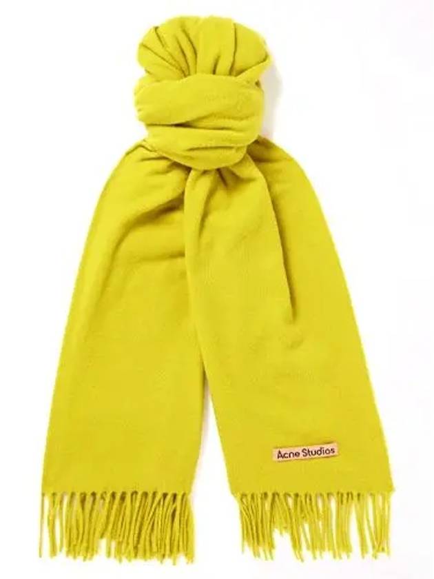 Logo Wool Fringe Scarf Yellow - ACNE STUDIOS - BALAAN 2