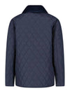 Corduroy Collar Quilted Jacket Navy - BURBERRY - BALAAN 3